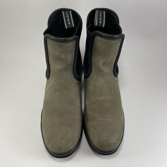 Ariat Keswick H20 Gray Leather Pull-On Booties Chelsea Boots Womens Size 6 B - Picture 10 of 11
